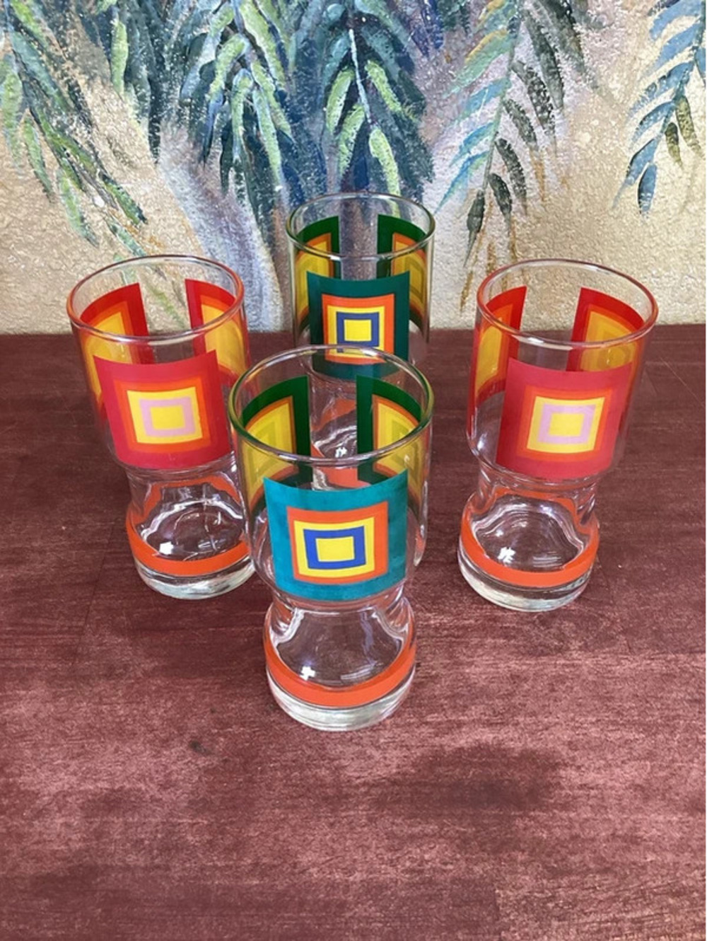 Vintage 1980 Optical drinking glasses made in Italy